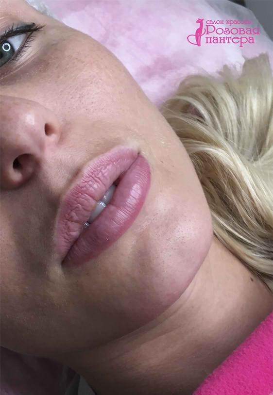 Перманентный макияж губ Минск студия Розовая пантера